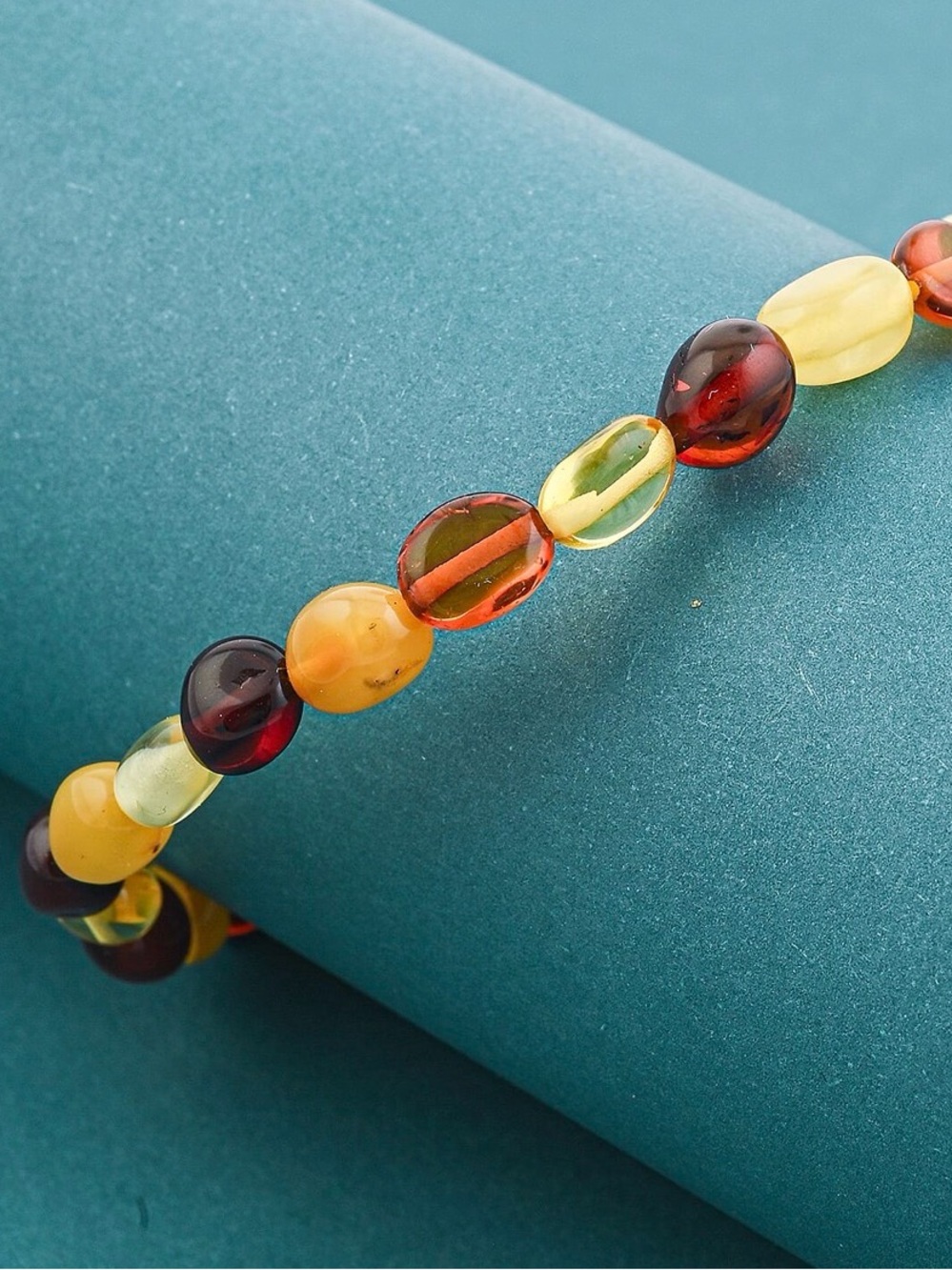 Multi-Color Baltic Amber Stretch Bracelet